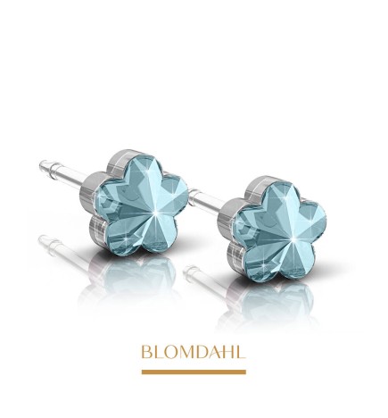 Blomdahl - Kolczyk Flower Aquamarine 6mm SFJ 2 Szt