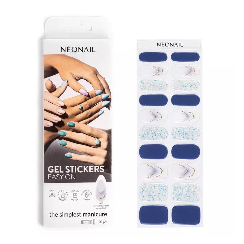 Lakier Hybrydowy do Manicure w Naklejce NeoNail Gel Stickers Easy On M10