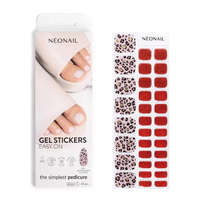 Lakier Hybrydowy do Pedicure w Naklejce NeoNail Gel Stickers Easy On P01