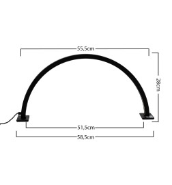 Lampa Kosmetyczna Led Łuk HQ-55X 25W Biurkowa Bezcieniowa Czarna Rozmiar S