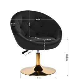 4Rico fotel obrotowy QS-BL12B aksamit czarny