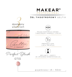 Makear GT01 - Geltix Żel Budujący Tiksotropowy Perfect Blush 50ml