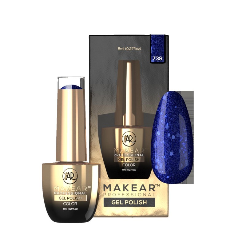 Makear Lakier Hybrydowy 739 Glitter 8 ml