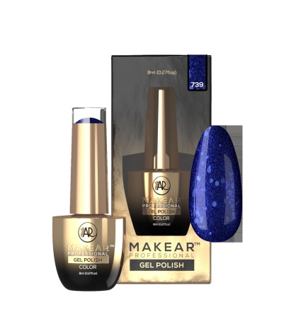 Makear Lakier Hybrydowy 739 Glitter 8 ml