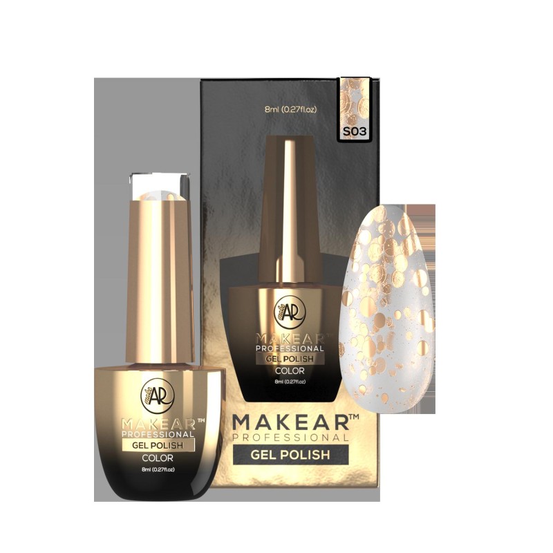 Makear Lakier Hybrydowy S03 Glitter 8Ml