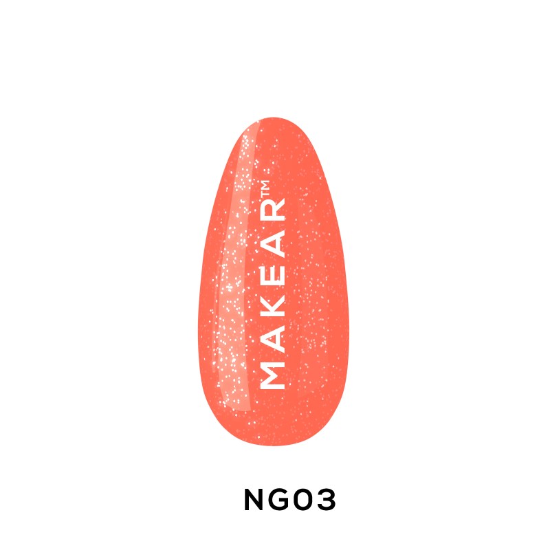 Makear Lakier Hybrydowy NG03 Glitter Neon 8Ml