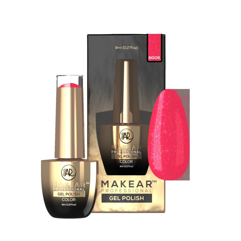 Makear Lakier Hybrydowy NG06 Neon Glitter 8Ml