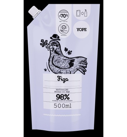 Yope Uzupełnienie Naturalne Mydło Do Rąk Figa 98% 500ml