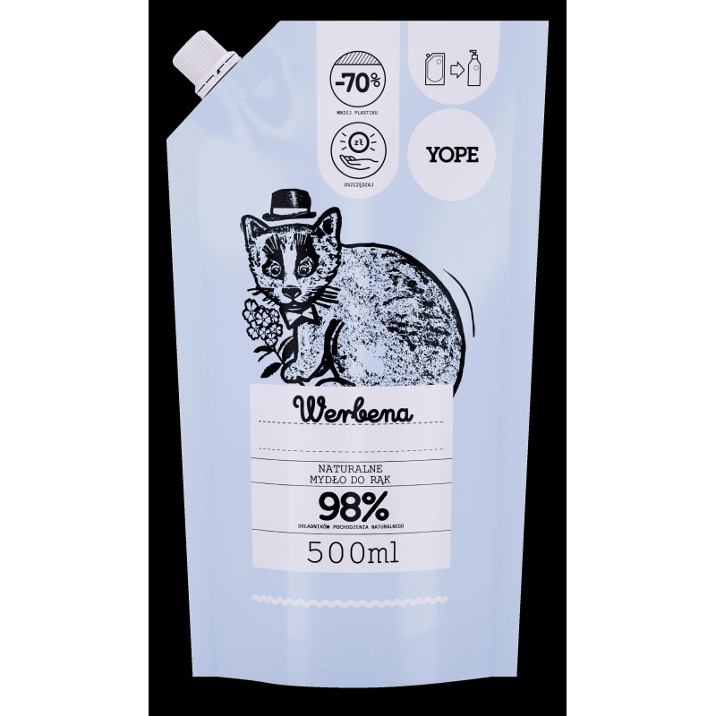 Yope Uzupełnienie Naturalne Mydło Do Rąk Werbena 98% 500ml