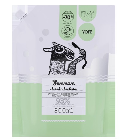 Yope Uzupełnienie Naturalny Regenerujący Żel Pod Prysznic Yunnan Chińska Herbata 93% 800ml