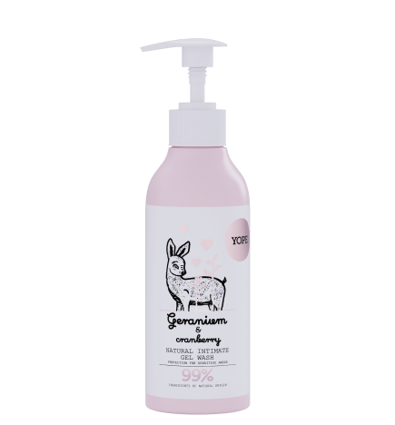 Yope Naturalny Żel Do Mycia Intymnego Geranium I Żurawina 99% 300ml