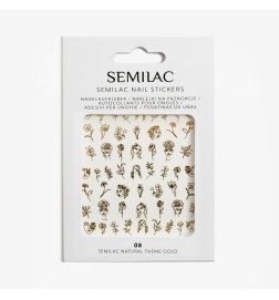 Semilac 08 Natural Theme Gold Nails Stickers