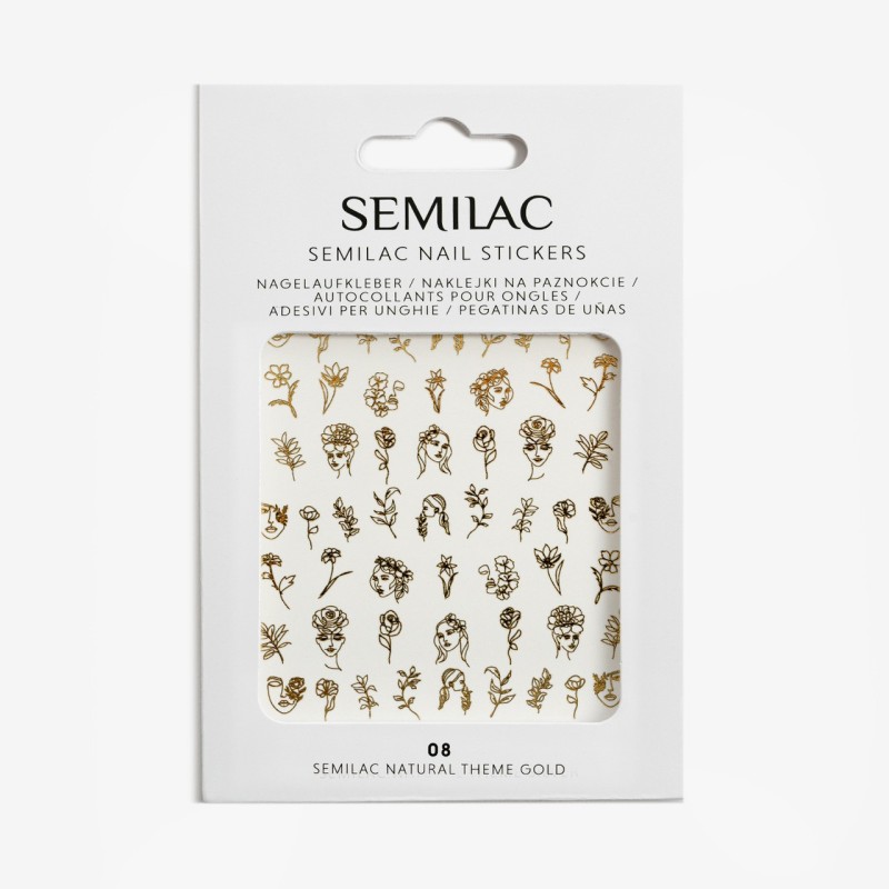 Semilac 08 Natural Theme Gold Nails Stickers