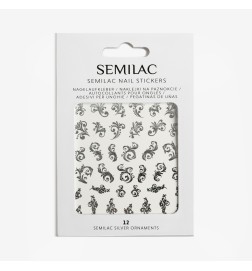 Semilac 12 Silver Ornaments Nails Stickers