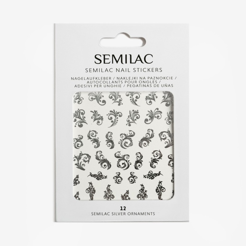 Semilac 12 Silver Ornaments Nails Stickers