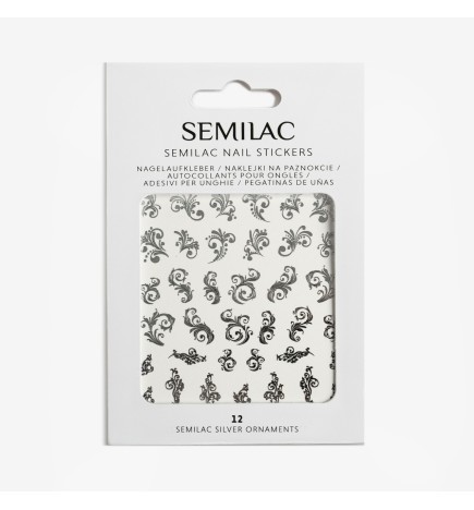 Semilac 12 Silver Ornaments Nails Stickers