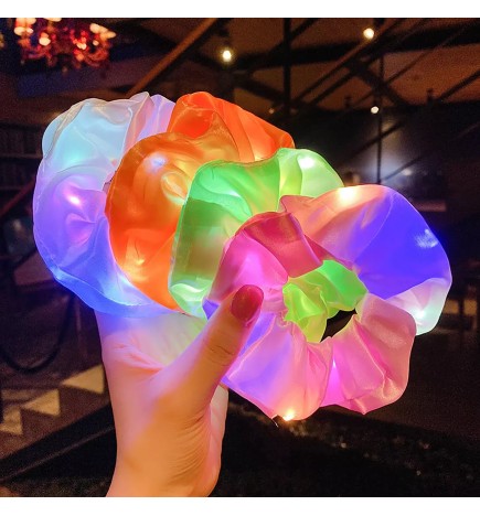 Świecąca Gumka Do Włosów Scrunchie LED Niebieska