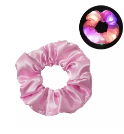 Świecąca Gumka Do Włosów Scrunchie LED Różowa