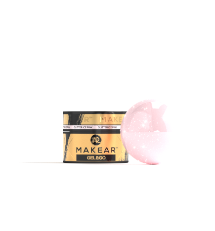 Makear GG21 - Żel Z Brokatem I Folią Gel&Go Ice Pink Glitter 15ml