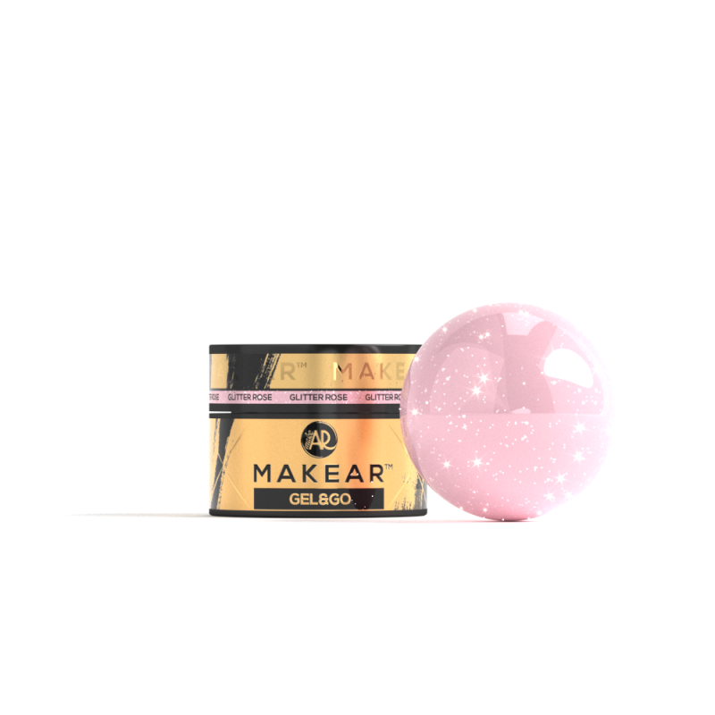 Makear GG23 - Żel Z Brokatem I Folią Gel&Go Glitter Rose 15ml