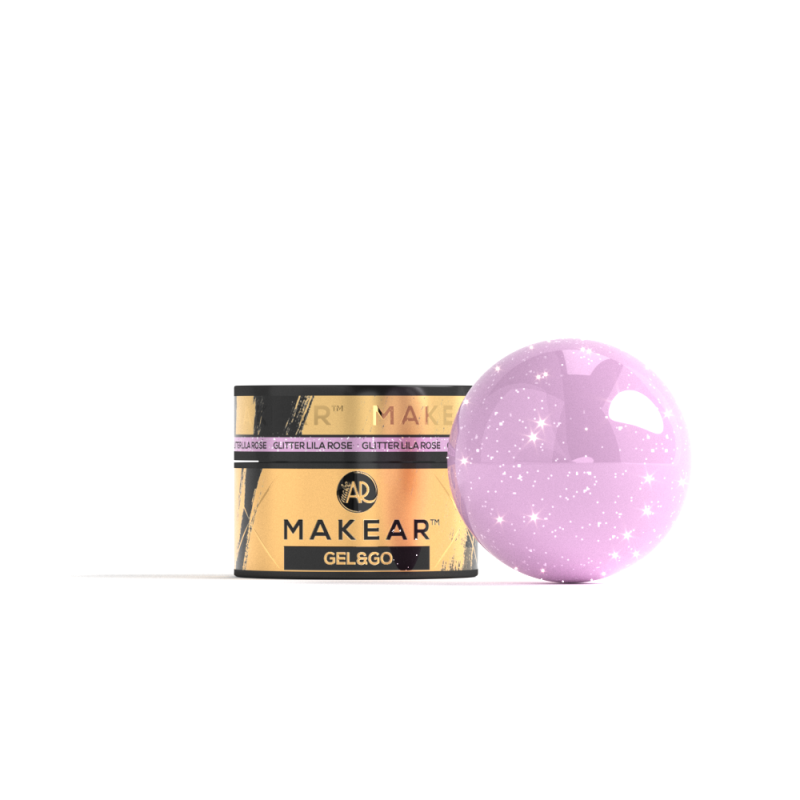 Makear GG24 - Żel Z Brokatem I Folią Gel&Go Lila Rose 15ml