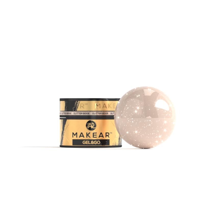 Makear GG25 - Żel Z Brokatem I Folią Gel&Go Glitter Beige 15ml