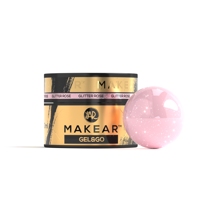 Makear GG23 - Żel Z Brokatem I Folią Gel&Go Glitter Rose 50ml