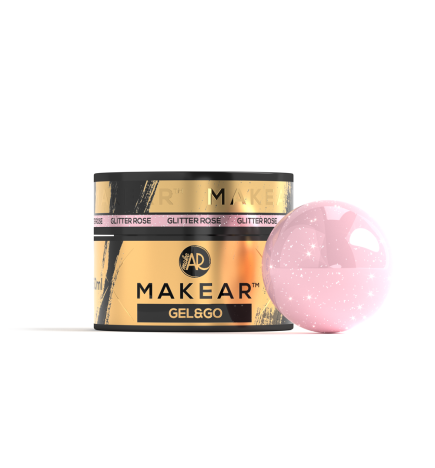 Makear GG23 - Żel Z Brokatem I Folią Gel&Go Glitter Rose 50ml