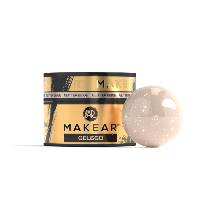 Makear GG25 - Żel Z Brokatem I Folią Gel&Go Glitter Beige 50ml