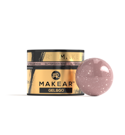 Makear GG27 - Żel Z Brokatem I Folią Gel&Go Glitter Dark Rose 50ml