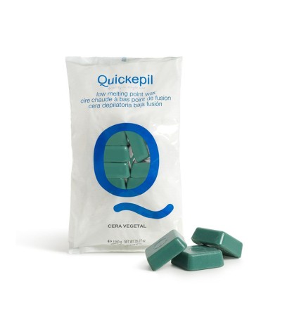 Quickepil wosk do depilacji twardy bezpaskowy do depilacji vegetal zielony 1 kg