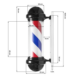 Plafon podświetlany pole barber shop BB-02 czarny duży