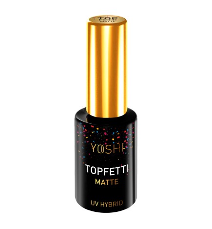 Yoshi - Uv Top Topfetti Matte Top Z Kolorową Drobiną, Wykończenie Matowe 10ml