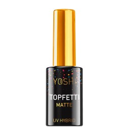 Yoshi - Uv Top Topfetti Matte Top Z Kolorową Drobiną, Wykończenie Matowe 10ml