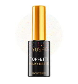 Yoshi - Uv Top Topfetti Milky Matte Top Z Kolorową Drobiną, Wykończenie Mleczny Mat 10ml