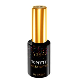 Yoshi - Uv Top Topfetti Milky Matte Top Z Kolorową Drobiną, Wykończenie Mleczny Mat 10ml