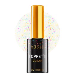 Yoshi - Uv Top Topfetti Clear Top Z Kolorową Drobiną, Wykończenie Błysk 10ml