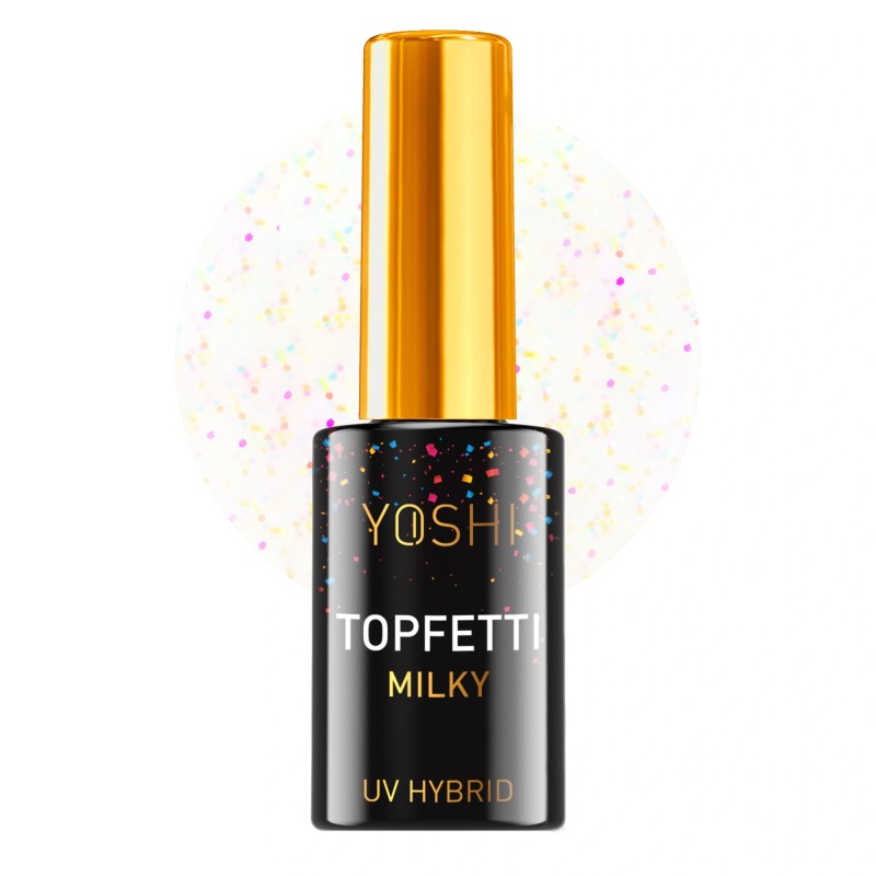 Yoshi - Uv Top Topfetti Milky Top Z Kolorową Drobiną, Wykończenie Mleczny 10ml