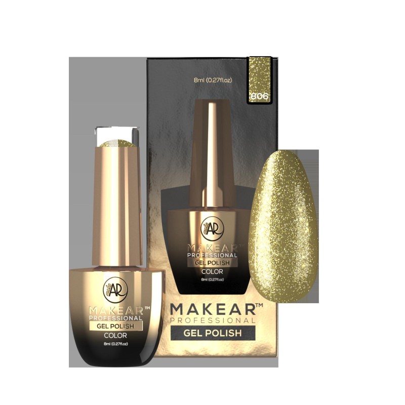 Makear Lakier Hybrydowy 806 Premium Glitter 8Ml