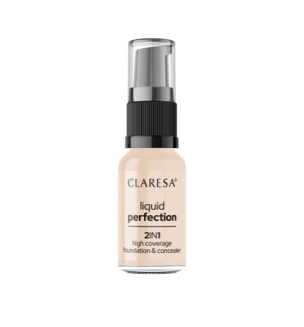 Claresa 2w1 Korektor I Podkład Kryjący Liquid Perfection 101,5 Vanilla 18g