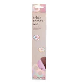 Framar Triple Threat Brush Set Glazed Donut - Zestaw Pędzli Do Koloryzacji, 3 Szt.