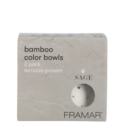 Framar Terrazzo Bamboo Bowls Miski Bambusowe 2 Szt. Neutralna Szałwia - Edycja Limitowana