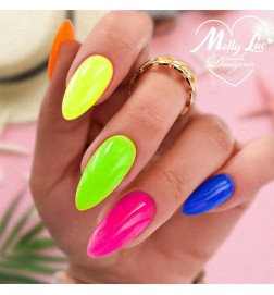 Mollylac Baza Kauczukowa Do Lakierów Hybrydowych Neonowa Rubber Base 2w1 Fluo Lime Mojito 10 g Nr 3