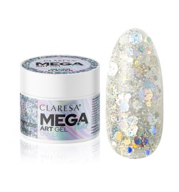 Claresa Żel Do Zdobień Megastar Silver Flicker 10g