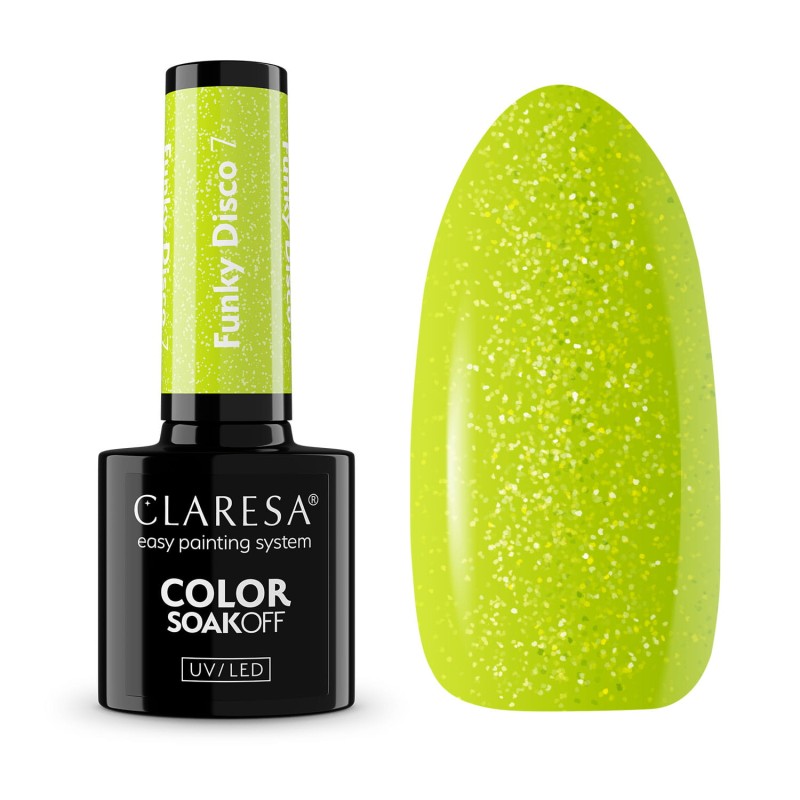 Claresa Lakier Hybrydowy Funky Disco 7- Lime Light 5g