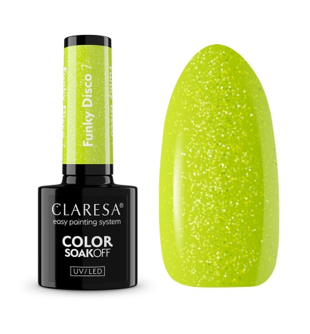 Claresa Lakier Hybrydowy Funky Disco 7- Lime Light 5g