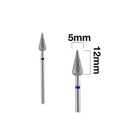 Staleks Frez Diamentowy Grusza Ostra Niebieska Expert Średnica 5 Mm / Część Pracująca 12 Mm