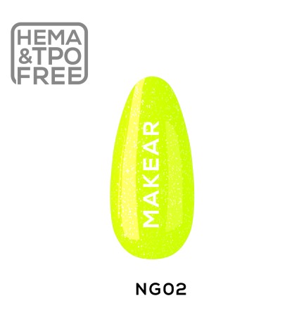 Makear Lakier Hybrydowy NG02 Glitter Neon 8Ml