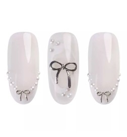 NeoNail Ozdoba 3D – Silver Bows