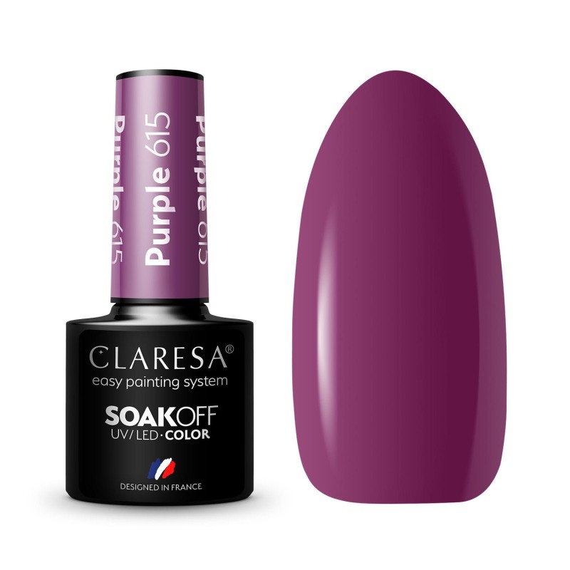 Claresa - Lakier hybrydowy Purple 615 -5g